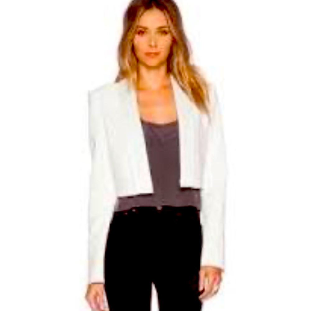 BCBG Maxazria white crops blazer size S